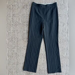 Vintage MOSCHINO Couture Charcoal Gray Pinstripe Dress Pants Womens 12‎ Wool Y2K